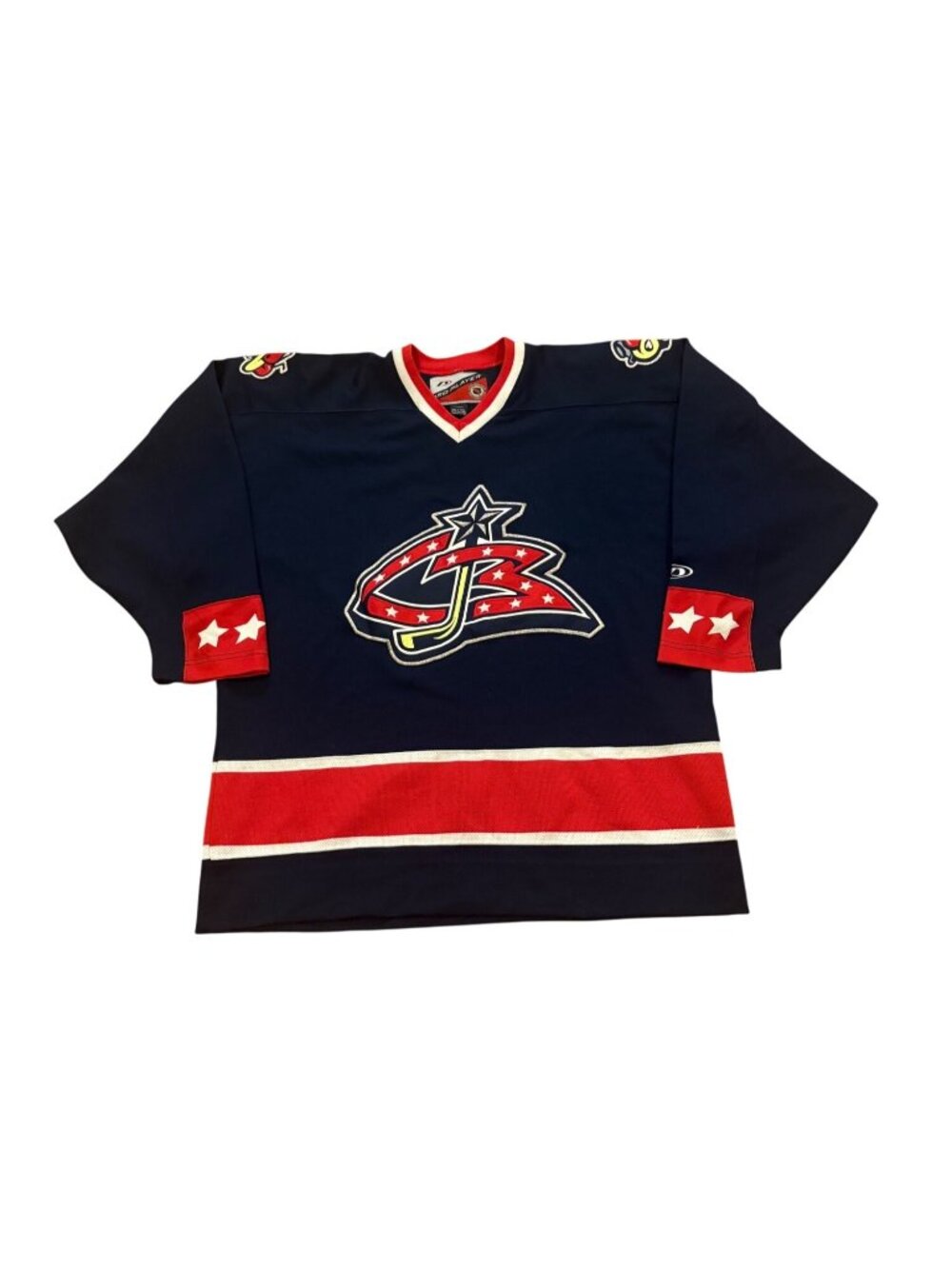 Vintage Pro Player Columbus Blue Jackets Original Logo NHL Hockey Jersey Men's L